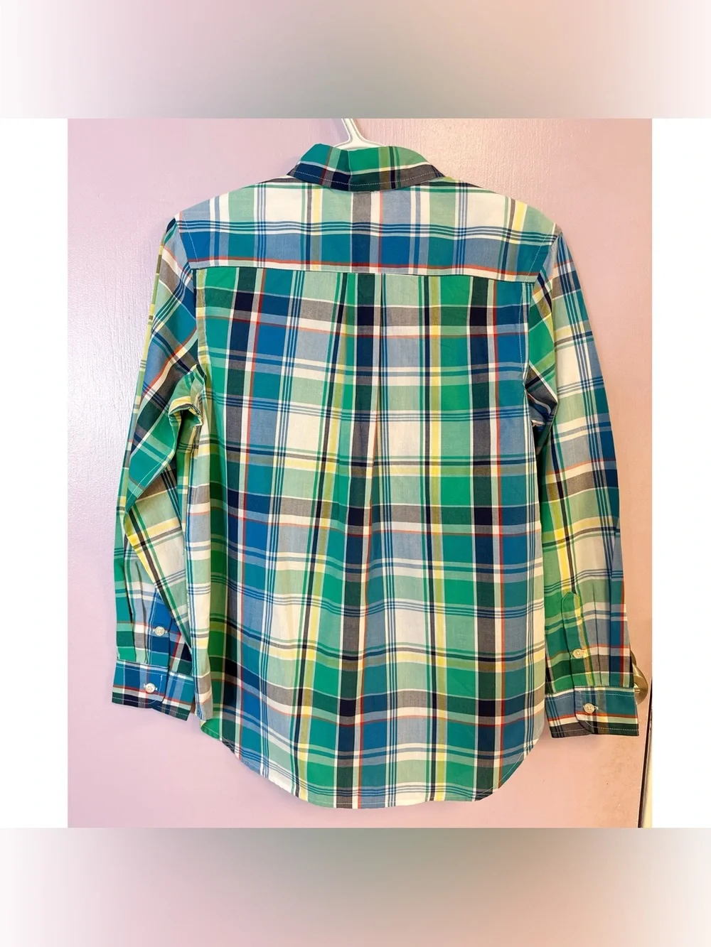 New Boy’s Chaps Plaid Button-down Ling-sleeve Shirt Size L(14-16)